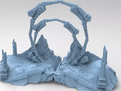 Zagros Mountains bridge arch 3D model