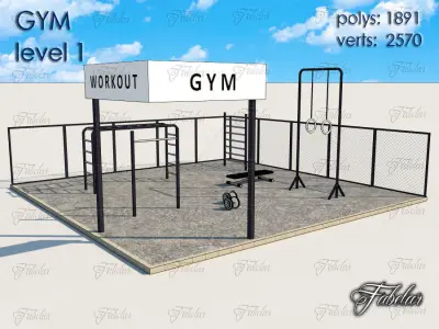 GYM all 10 Leves Low-poly 3D model