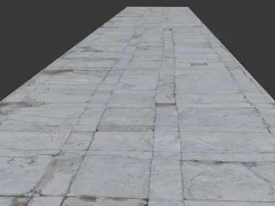 Aged Marble Tiled Floor - 3D Scanned Model Low-poly 3D model