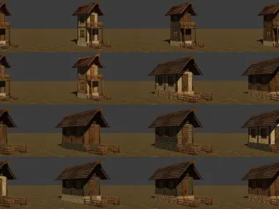 Medieval house Super Mega collection 3 3D Model Pack