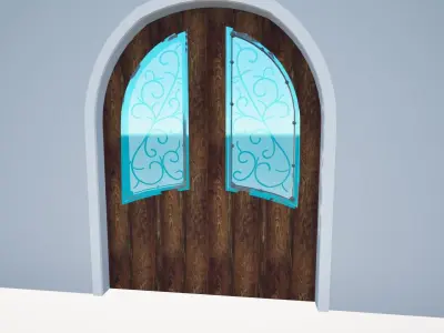 Rustic Round Door Low-poly 3D model