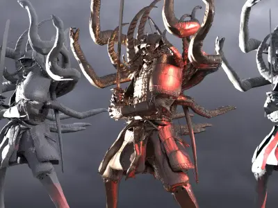 Demon samurai Serpantman 3D model