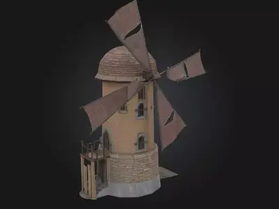 Windmill Structure  Classic Design for Historical and Fantasy  3D model