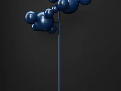 Giopato and Coombes floor lamp BOLLE 12 bubble FROST  GOLD 3D model