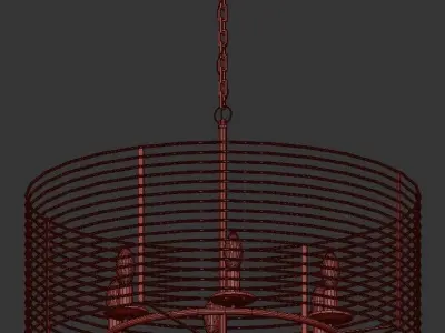 TAFSEG Light Gold Wire Chandelier 3D model
