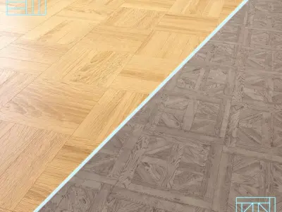 Parquet - Laminate - Wooden floor 2 in 1 Low-poly 3D model 106