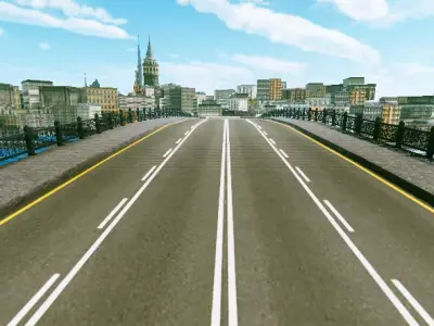 Istanbul Galata Bridge 90s 3D Model Low-poly 3D model