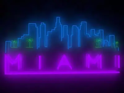Miami light Low-poly 3D model