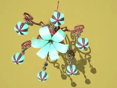 Fantasy flower chandelier Low-poly 3D model