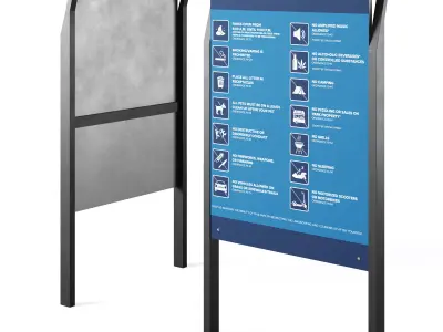 Street advertising information stands by mmcite 3D model