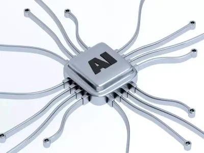 ai chip Symbol Silver 3D model