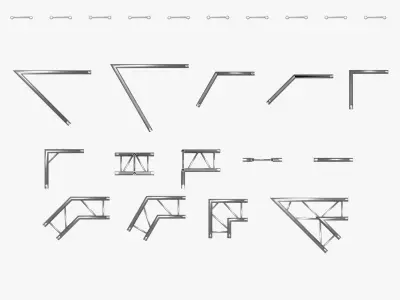 Trusses Square Triangular Beam Collection-129 PCS PRINT Modular 3D print model