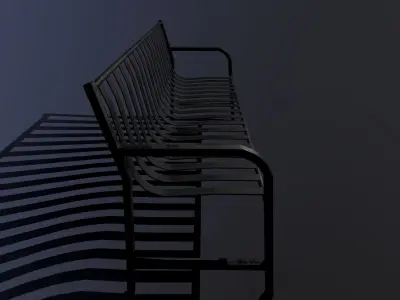 Park Bench Low-poly 3D model