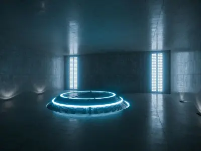 Sci Fi Conference Room Low-poly 3D model