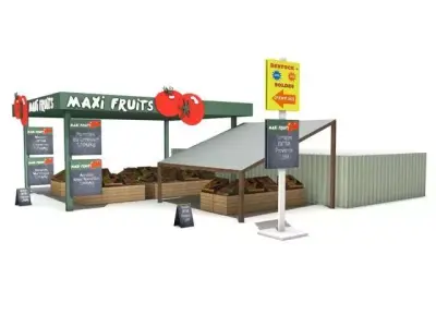 farmers market stand 3D model