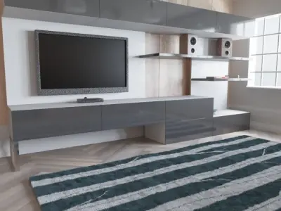 Wood Stiled Livingroom 3D model