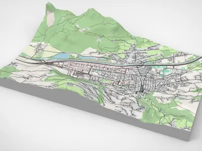Cityscape Sallanches France  3D model