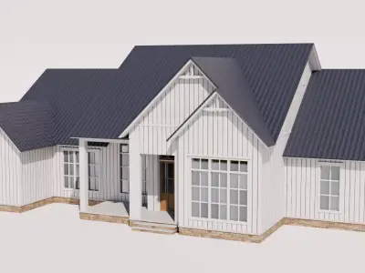 Farmhouse Style House Model 3 Low-poly 3D model