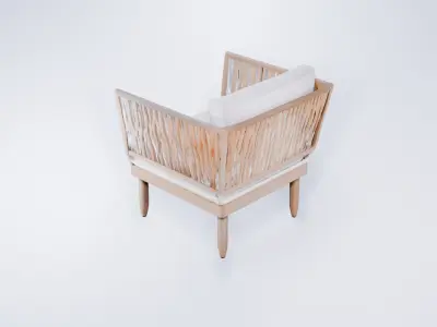 Low Poly Terrace Chair - Stylized Outdoor Furniture Model 3D model