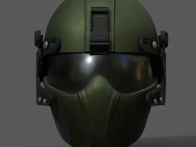 Helmet scifi military combat fantasy futuristic space  Low-poly 3D model