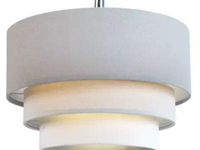 Linen Drum Pendant Shade 3D model