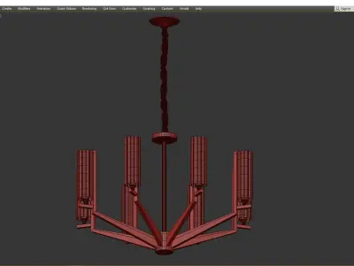 FASHION BRASS CHANDELIER 3 Low-poly 3D model