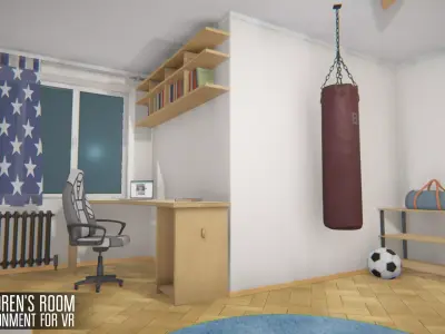 Childrens room - environment for VR Low-poly 3D model