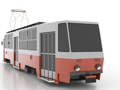 Tatra T5C5 Low Low-poly 3D model