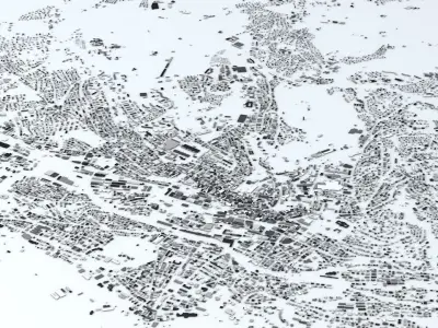 Lausanne Streets and Buildings 3D model