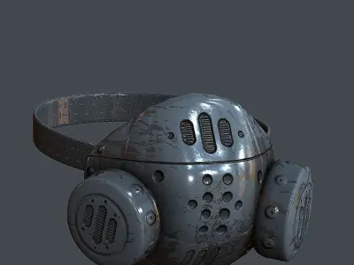 Gas mask helmet 3d model scifi Low-poly Low-poly 3D model Low-poly 3D model 62