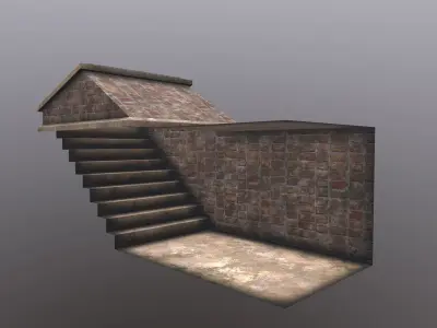 Basement Entrance and Basement Environment Low-poly 3D model