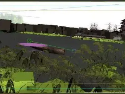 Chinese Creek reed scene watr 3D model