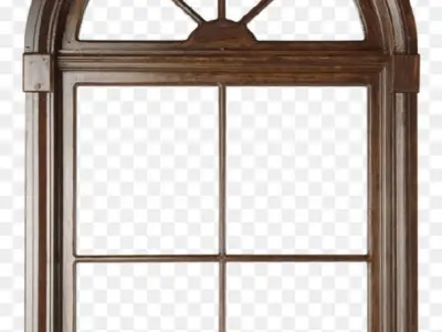 Arched window Low-poly 3D model