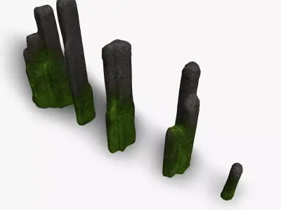 Rock 04 - Moss 2 Low-poly 3D model
