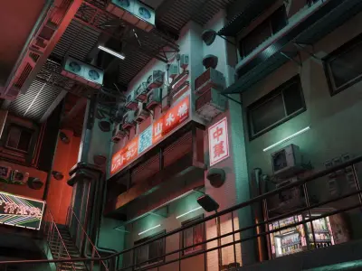 Tunnel Street and Shops 3D model