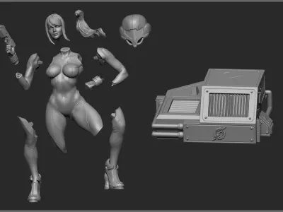 Samus Zero suit 3D Model 3D print model