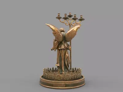 Angel candle holder hi poly 3D model