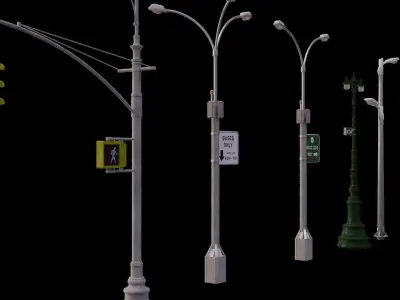 Street lights 3D model