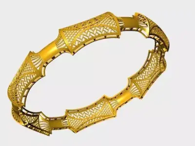 1338 Architectural Pattern Bangle 60MM-10gm 3D print model