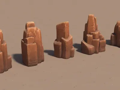 Desert Rocks Low-poly 3D model
