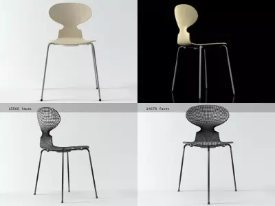 Ant four different chairs 3D model