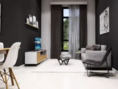 APARTMENT INTERIOR  LIVING ROOM 3D model