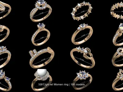 100 Light wt Women ring 3D Model Pack purchase