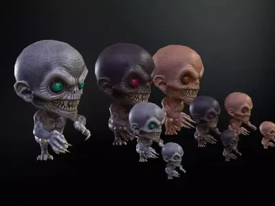 MiniMonster7Pack1 Low-poly 3D model