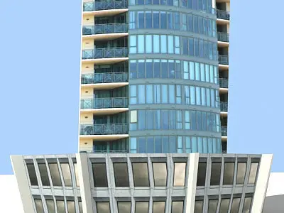 Low Poly Textured City Building Low-poly 3D model