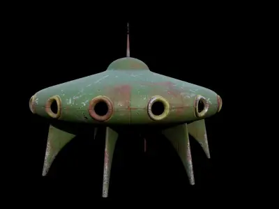 Old Playground UFO Low-poly 3D model