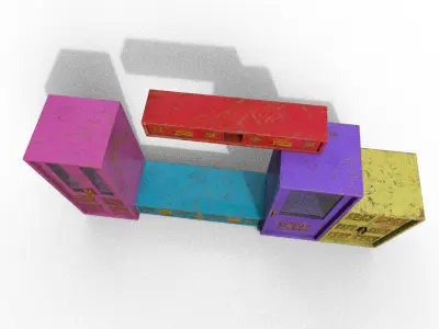 Pack 2 Sets Modern Furniture 3D Model Low-poly 3D model