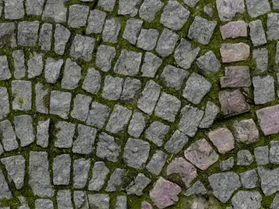 PBR Old Grey Stone Pavement Texture 08 -4K Scanned  and Seamless Texture