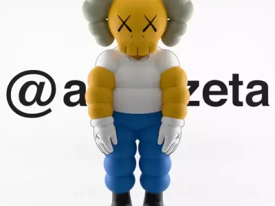Kaws Homer Simpson What Party Textured Low-poly 3D model