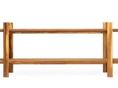 Wooden table 3D model 4